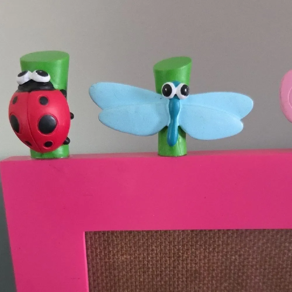 Pink Photo Frame with Insect Clips - Picture 2 of 7